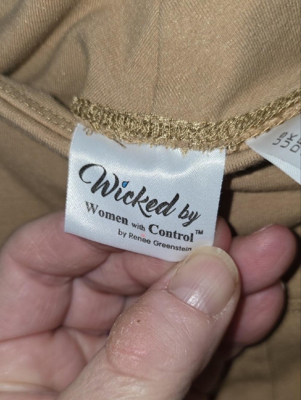 Women with Control Beige Capri Knit Pants - Picture 2 of 5
